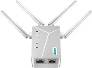 WiFi Extender Signal Booster for Whole Home & Backyard - 10K Sq.Ft Coverage w/4 Antennas | 90% Faster Internet Booster w/Ethernet Port, Easy Setup Wireless Repeater Works with Any Router | Long Range
