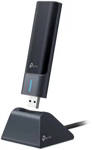 WiFi 6E USB Adapter for Desktop PC - (Archer TXE50UH) AXE3000 Tri-Band Wireless Network Adapter, Ultra-Low Latency, MU-MIMO, OFDMA, Refined Security, WPA3, Supports Windows 11/10