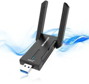 AXE5400 USB WiFi Adapter for Desktop PC NF-U353, Tri-Band Wireless Network Adapter for Laptop, USB 3.0 WiFi Adapter for PC,New 6GHz Band,MU-MIMO,OFDMA,WPA3,WiFi 6E Dongle for Windows 11/10