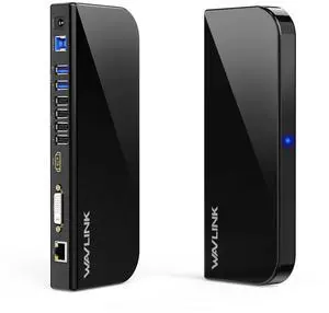 USB Laptop Docking Station Dual Monitors, DisplayLink Computer Dock for M1 M2 Mac and Windows, ChromeOS, Ubuntu 20.04/22.04 (HDMI & HDMI/DVI/VGA, 6xUSB Ports, LAN, Audio)