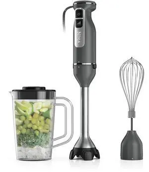 Immersion Blender and Whisk, Hand Stick Blender, 4 speeds, with SplatterShield and PanProtect, 4-Cup Blending Vessel, Dishwasher Safe, 5-ft Cord, Ergonomic, Dark Gray, CI201GY Immersion Blender and Whisk, Hand Stick Blender, 4 speeds, with SplatterShield and PanProtect, 4-Cup Blending Vessel, Dishwasher Safe, 5-ft Cord, Ergonomic, Dark Gray, CI201GY