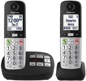 Cordless Phone, Easy to Use with Large Display & Big Buttons, Flashing Favorites Key, Flashlight, Call Block, Volume Boost, Talking Caller ID, House Phones, 2 Cordless Handsets - KX-TGU432B