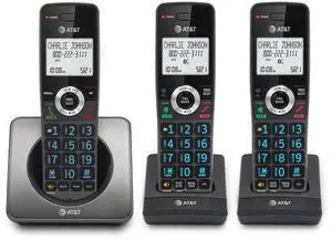 GL2101-3 DECT 6.0 3-Handset Cordless Home Phone with Call Block, Caller ID, Full-Duplex Handset Speakerphone, 2" White Backlit Display, Lighted Keypad (Graphite & Black)
