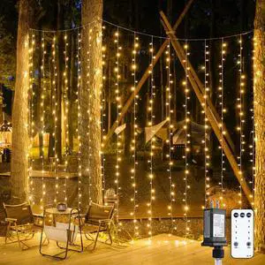 900 LED Outdoor Christmas Curtain Lights, 9.5x29.5ft Christmas Lights Plug in with Remote, Twinkle Hanging String Light for Bedroom Wall Wedding Backdrop Window Gazebo Decor, Warm White 900 LED Outdoor Christmas Curtain Lights, 9.5x29.5ft Christmas Lights Plug in with Remote, Twinkle Hanging String Light for Bedroom Wall Wedding Backdrop Window Gazebo Decor, Warm White