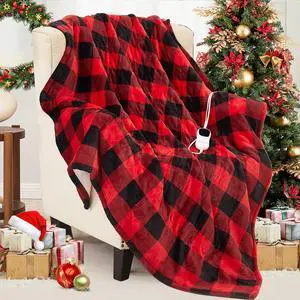Electric Blanket Heated Queen Size - 84x90 Ultra Soft Cozy Flannel Heating Blanket with 10 Fast Heat Levels 8 Hours Auto Off Over-Heated Protection ETL Certification Keep Warm in Home