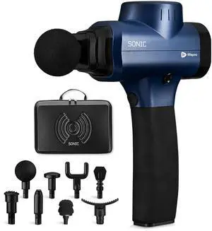 Massage Gun - Percussion Muscle Massager for Athletes with 8 Massage Heads and 5 Speed Settings - Deep Tissue Back and Muscle Massage Gun for Recovery