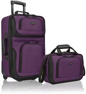 Rio Fabric Expandable Carry-on Luggage, Rolling Suitcase, Purple, 2 Wheel Set Rio Fabric Expandable Carry-on Luggage, Rolling Suitcase, Purple, 2 Wheel Set