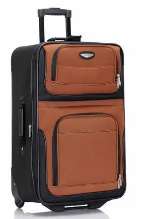 Amsterdam 25-Inch Softside Expandable Rolling Upright Luggage, Lightweight 2-Wheel Suitcase with Push-Button Handle, Orange Amsterdam 25-Inch Softside Expandable Rolling Upright Luggage, Lightweight 2-Wheel Suitcase with Push-Button Handle, Orange