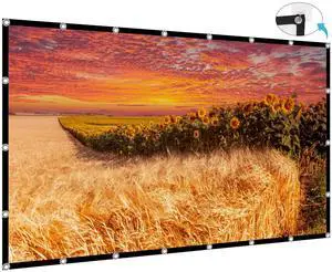Projector Screen 200 inch,  Large 4K HD 16:9 Foldable Portable Projection Cinema Screen Washable Double-Sided Video Projector Screen Suitable for Backyard Partying