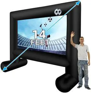 14 FT Inflatable Projector Movie Screen for Outside, Blow up Projector Screen Front/Rear Projection for Backyard Movie Night Outdoor Party 14 FT Inflatable Projector Movie Screen for Outside, Blow up Projector Screen Front/Rear Projection for Backyard Movie Night Outdoor Party