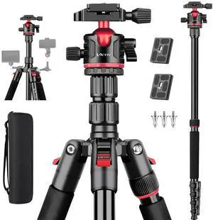 78" Porfessional Tripod for Camera,  Aluminum Camera Tripod Monopod for DSLR, Spotting Scope,Telescope, Binoculars, Compact Heavy Duty Camera Stand for Photography Video Recording Travel