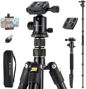 Camera Tripod72" Aluminum Tripod for Camera, Lightweight and Foldable Travel Tripod with Remote & Extra Quick Release Plate, Professional Camera Tripod Monopod for DSLR Camera and Phone.