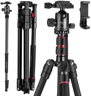 84" Camera Tripod, DSLR Tripod Heavy Duty for Travel, 360 ° Ball Head Professional Aluminum Tripod & Monopod with Carry Bag Compatible with Canon Nikon Binoculars Laser Telescope, 33lb Load