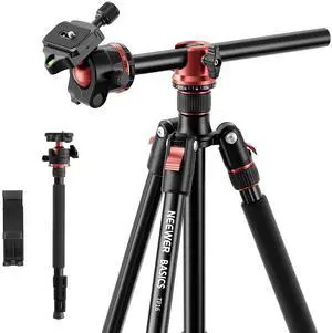 Basics 70.9" Camera Tripod Monopod with Center Column & Ball Head, Quick Release Overhead DSLR Cell Phone Holder Stand Compatible with iPhone Travel Video Recording, 17.6 lbs Max Load, TP16