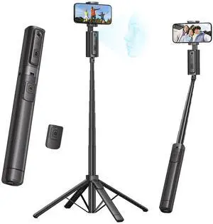 Auto Face Tracking Tripod,67''Phone Tripod for iPhone,360° Rotation Follows Your Movement,Bluetooth Remote,Phone Holder for Vlog,Live Streaming, Video Call,Content Creators.
