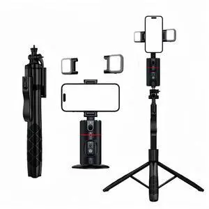 Auto Face Tracking Tripod Remote Control,Smart Tracking Phone Holder,360° Rotation Face Body Phone Camera Mount Gesture Control with Tripod Stand for Live Streaming Video,Chat Face timeMeeting