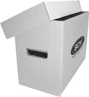 BCW Short Comic Storage Box - 1 Pack | Holds 150-175 Current/Silver Age Comics | Stackable, Durable 200 lb. Strength