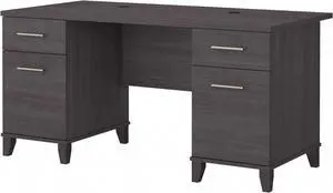 Bush Furniture Somerset 60W Office Desk with Drawers in Storm Gray