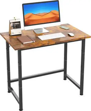 COTUBLR Small Desk, 24 Inch Small Computer Desk for Spaces, Compact Tiny Mini Simple Desk Table for Bedroom Home Office Writing Work Study Kids Student Teacher, Bonus Mousepad, Rustic Brown