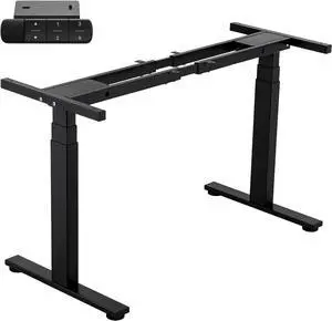 TOPSKY Dual Motor 3 Stage Electric Adjustable Standing Desk Frame for up to 80x31.5 Table Tops Heavy Duty 300lb Load Capacity for Home Office (Black Frame Only)