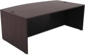Alera ALE Valencia Bow Front Desk Shell, 71w x 35 1/2d to 41 3/8d x 29 5/8h, Espresso