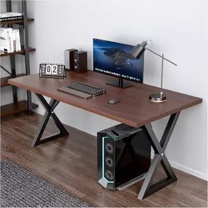 Heavy Duty Computer Desk 47 x 24 Inch Rustic Sturdy Workstation Business Furniture Study Writing Table for Home Office Company School Dorm Apartment (Brown, 47") Heavy Duty Computer Desk 47 x 24 Inch Rustic Sturdy Workstation Business Furniture Study Writing Table for Home Office Company School Dorm Apartment (Brown, 47")