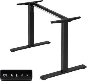 Electric Standing Desk Frame with Memory Height Settings, 225 lbs Weight Capacity, Adjustable Desk Frame for Home and Office WorkstationBlack