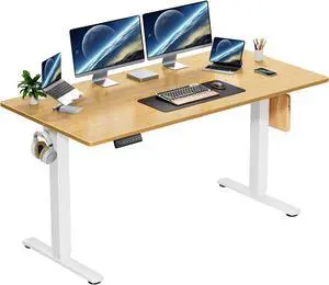 Electric Height Adjustable Standing Desk, 40x24 Inches, Ergonomic Sit-to-Stand Rising Computer Table for Home Office