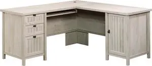 Sauder Costa L-Shaped Desk, Chalked Chestnut, Home Office with Storage & Keyboard Tray