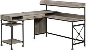Sauder Canal Street L-Desk, in Northern Oak finish