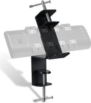 Desk Clamp for Power Strip - Removable Holder for Desk Edge - Sturdy Table Mount - Fits 2.55" to 4.13" Width - Black