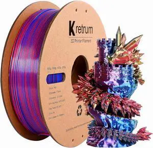 Silk Tri Colors PLA 3D Printer Printing Filament 1.75 mm Silk PLA Color Changing Filament 1 kg / 2.2 lbs Red & Yellow & Blue