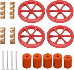 Ender 3 Springs Upgrade Kit,4Pcs Metal Leveling Nuts+ 4Pcs Hot Bed Springs +5Pcs Silicone Solid Bed Mounts for Ender 3/V2/Pro/Ender 3 S1/Pro/Plus/Ender 3 Neo/V2/Max Neo.