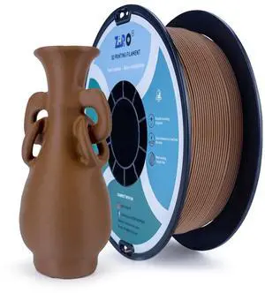 ZIRO Matte PLA Filament 1.75mm, Pure Color No-Shine 3D Printer Filament, High Toughness 3D Printing Material, Dimensional Accuracy +/- 0.03mm, Chocolate(Matte)