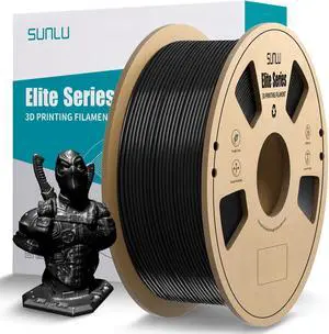 SUNLU Official Elite PETG Filament 1.75mm - 1kg(2.2lbs) Strong 3D Printer Filament, 1.75mm Dimensional Accuracy +/- 0.02mm, 320 Meters, Black