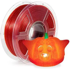 iSANMATE 3D Printer Filament, Transparent Glitter Red PLA Filament 1.75 mm, 3D Printing Filament 1KG/2.2lb
