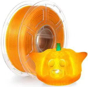 iSANMATE 3D Printer Filament, Transparent Glitter Orange PLA Filament 1.75 mm, 3D Printing Filament 1KG/2.2lb