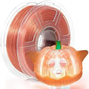 iSANMATE 3D Printer Filament, Transparent Glitter Orange Pink PLA Filament 1.75 mm, 3D Printing Filament 1KG/2.2lb