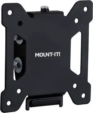 Mount-It! Tilting TV Wall Mount Bracket for Small TV and Computer Monitors, Low-Profile Design with Quick Release Function, Fits 24, 27, 30 and 32 Inch Screens Up to VESA 100, 44 Lbs Capacity, Black