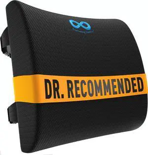 Everlasting Comfort Lumbar Support Pillow for Office Chair - Memory Foam Back Cushion for Seat, Car, Couch - Promotes Better Posture, Back Pain Relief- Ideal for Gaming & Desk Chairs and Home or Work