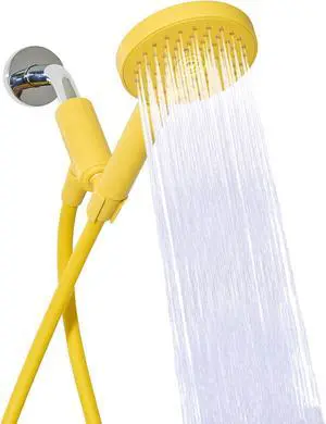 Sproos - Handheld Shower Head, High Pressure, 3 Spray Functions Plus Pause, Extra Long 70 Inch Hose - Eco-friendly Materials - Easy DIY Installation - High Pressure Performance - Yellow