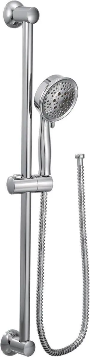 Moen Eco-Performance Chrome Four-Function Removable Handheld Showerhead with 69-Inch-Long Hose and Wall-Mounted Slide Bar, 3667EP