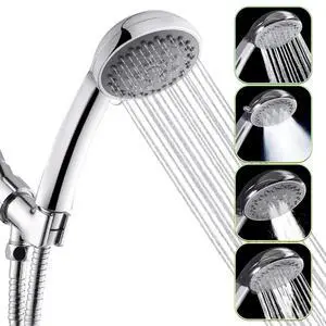 5-Mode Handheld Shower Head with Hose 4.9 Ft - Shower Wand 3.64 Inch Hand Held Shower Head with Long Hose - Shower Sprayer Attachment for Shower - Detachable Shower Head with Handheld Showerhead