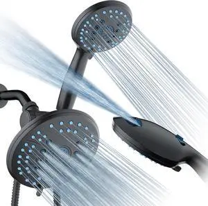 Hotel Spa AquaCare As-Seen-On-TV High Pressure 50-mode Rain & Handheld 3-way Shower Head Combo - Anti-clog Nozzles/Tub, Tile & Pet Power Wash/Extra Long 6 ft. Stainless Steel Hose/ORB Bronze Finish