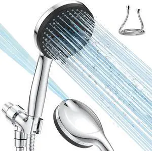 VOXON Shower Head High Pressure 10 Functions, Built-in 2 Power Wash Mode to Clean Corner, Non-Clogging Nozzles, Leakproof Stainless Steel Hose&Adjustable Bracket,for Man, Women, Pet