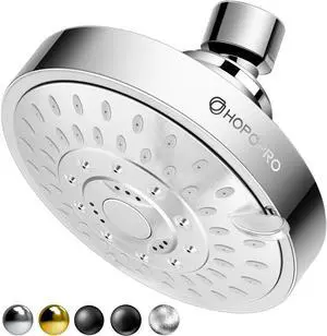 HOPOPRO 5-Mode High Pressure Shower Head - The Washington Post, NBC News, Today TV Show Recommended - High Flow Fixed Showerheads (4 Inch Silver) HOPOPRO 5-Mode High Pressure Shower Head - The Washington Post, NBC News, Today TV Show Recommended - High Flow Fixed Showerheads (4 Inch Silver)