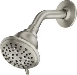 Moen 218W0SRN Attune 8-Function Wall Mount Fixed Showerhead, Spot Resist Brushed Nickel