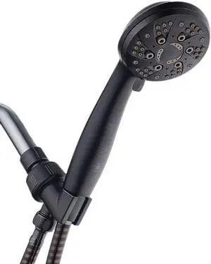 AquaDance High Pressure 6-Setting Hand Held Shower Head with Extra-Long 6 Foot Hose & Bracket  Anti-Clog Nozzles - USA Standard Certified - Top U.S. Brand - OIL RUBBED BRONZE