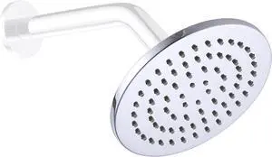 Generic All Metal 6 Inch Rain Shower Head,2.5 GPM High Flow Round Showerhead,High Pressure Single Function In Wall Shower,Chrome,Thread NPT