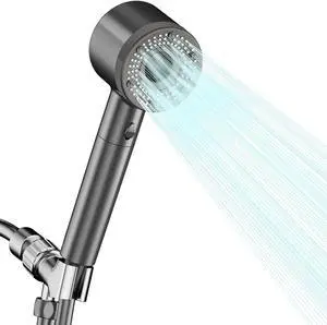 High Pressure Shower Head, Filtered Shower Head with Handheld, Multiple Spray Modes with Pause Switch Water Saving Filter Showerhead,Showerhead Set, for Pets Bath (Grey)